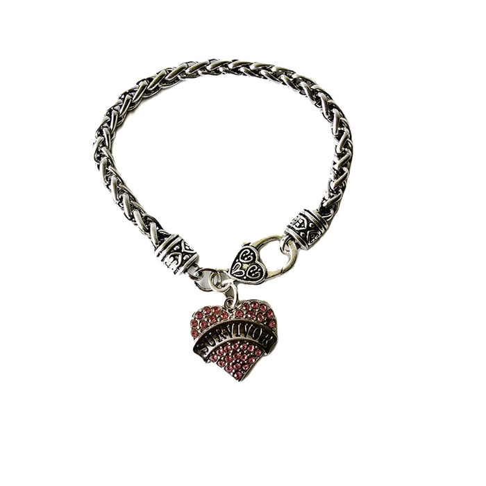 Pulsera Survivor Corazón Rosa