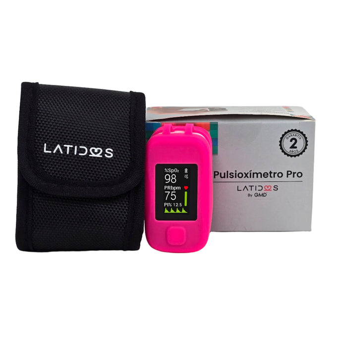 Forro para Pulsioxímetro Con Curva Latidos Pro Color Rosado Neón