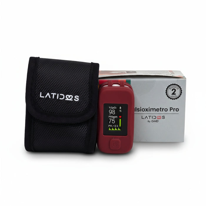 Forro para Pulsioxímetro Con Curva Latidos Pro Color Vino Tinto