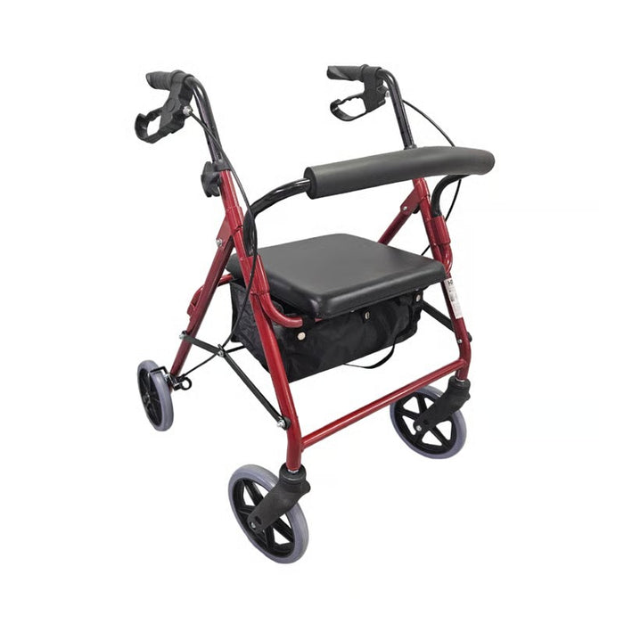 Caminador de Cuatro Ruedas con Asiento y Frenos Rollator