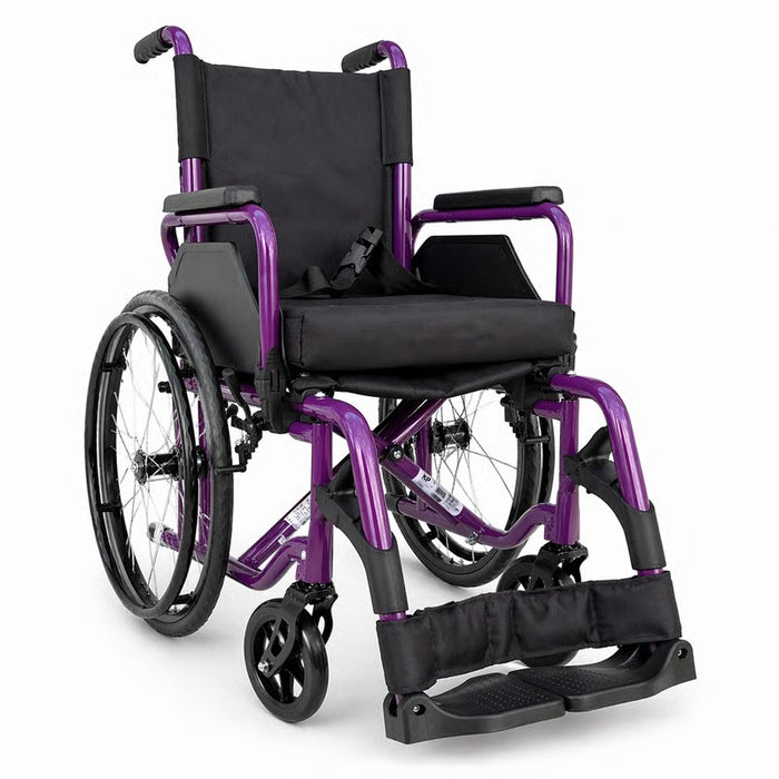 Silla de Ruedas Pediátrica Ligera Konfort Plus – Aluminio Color Uva (Ancho 30,4 cm)