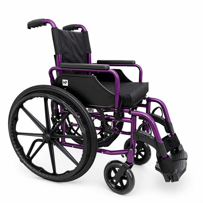 Silla de Ruedas Pediátrica Ligera Konfort Plus – Aluminio Color Uva (Ancho 35,5 cm)