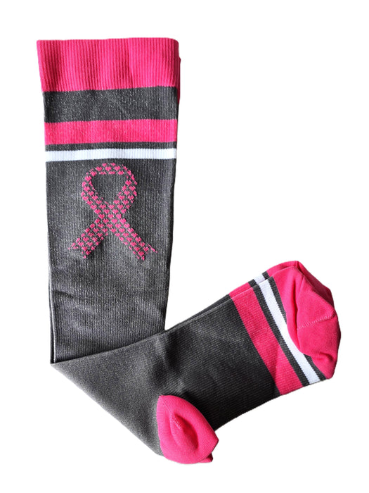 Medias talla S/M Modelo Lazo color Gris con Rosa