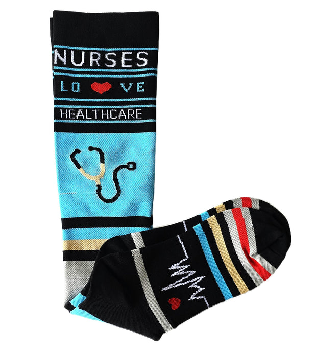 Medias talla S/M Modelo Nurses Loves Helathcare color Azul