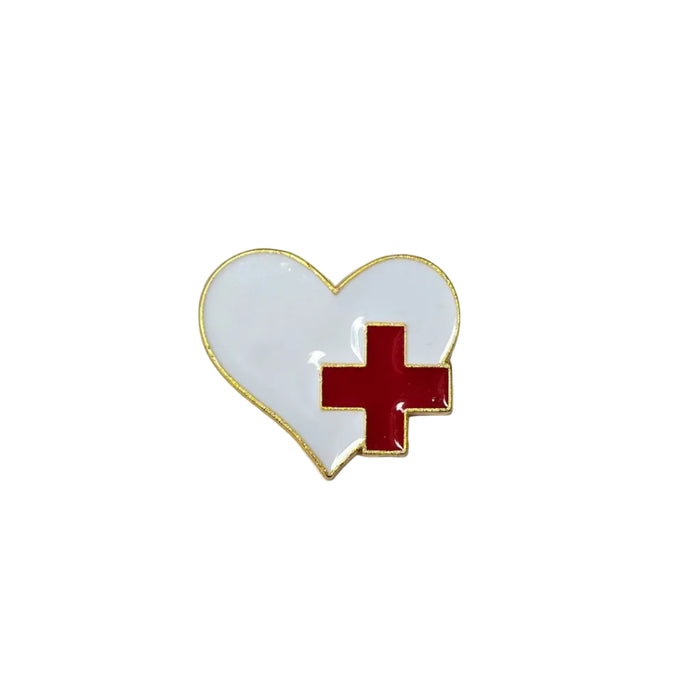 Pin en Forma de Corazón y Curz