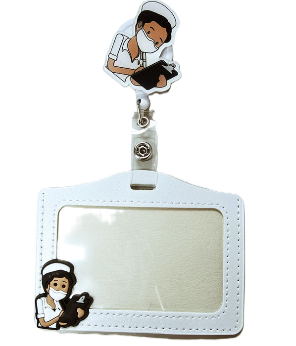 Porta Carnet Horizontal Motivo Enfermera Uniforme Blanco